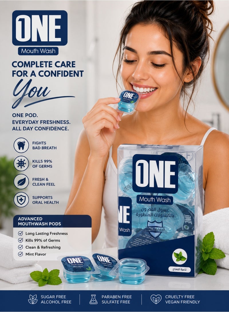 One The One Touch Advanced Mint Mouthwash 20 Capsules 15ml - Image 2