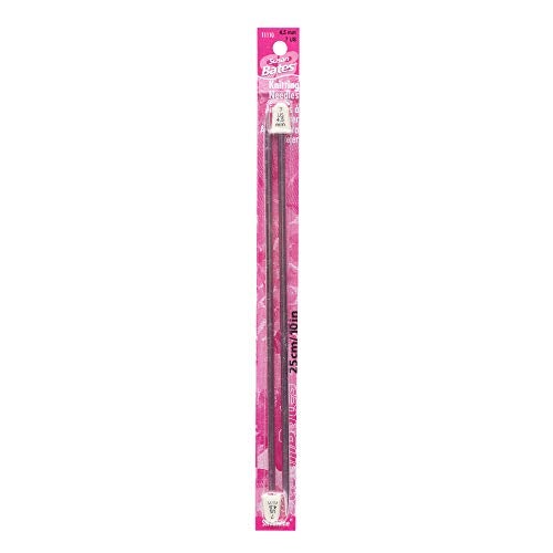 Susan Bates 10-Inch Silvalume Single Point Knitting Needle, 4.5mm, Rose - Image 2