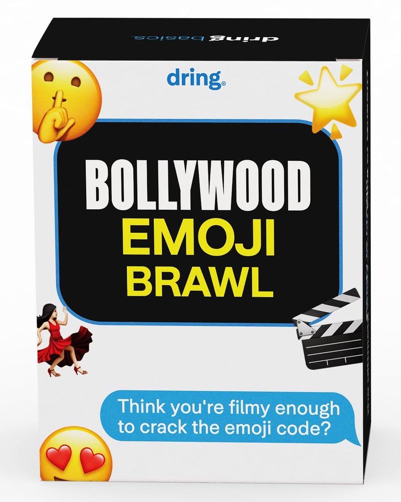 Dring Bollywood Emoji Brawl - Trivia and Guessing Bollywood Game | Perfect for Families & Friends | Fun House Party Game | Adults, Teens, 3-10 Players | Card Game, 14+ Ages, filmy - Image 1