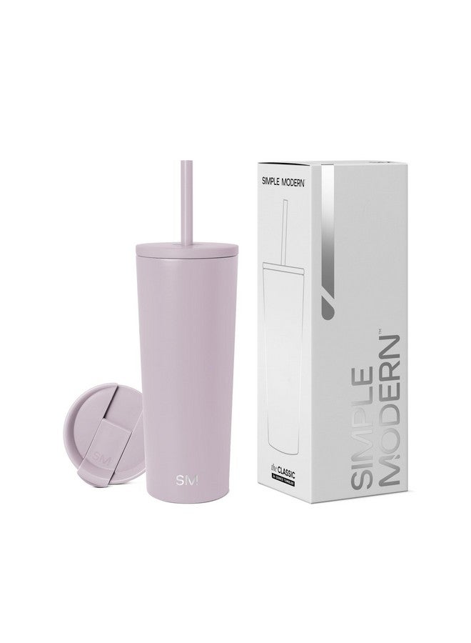Simple Modern Simple Modern Insulated Tumbler with Lid and Straw | Iced Coffee Cup Reusable Stainless Steel Water Bottle Travel Mug | Gifts for Women Men Her Him | Classic Collection | 24oz | Lavender Mist - Image 1