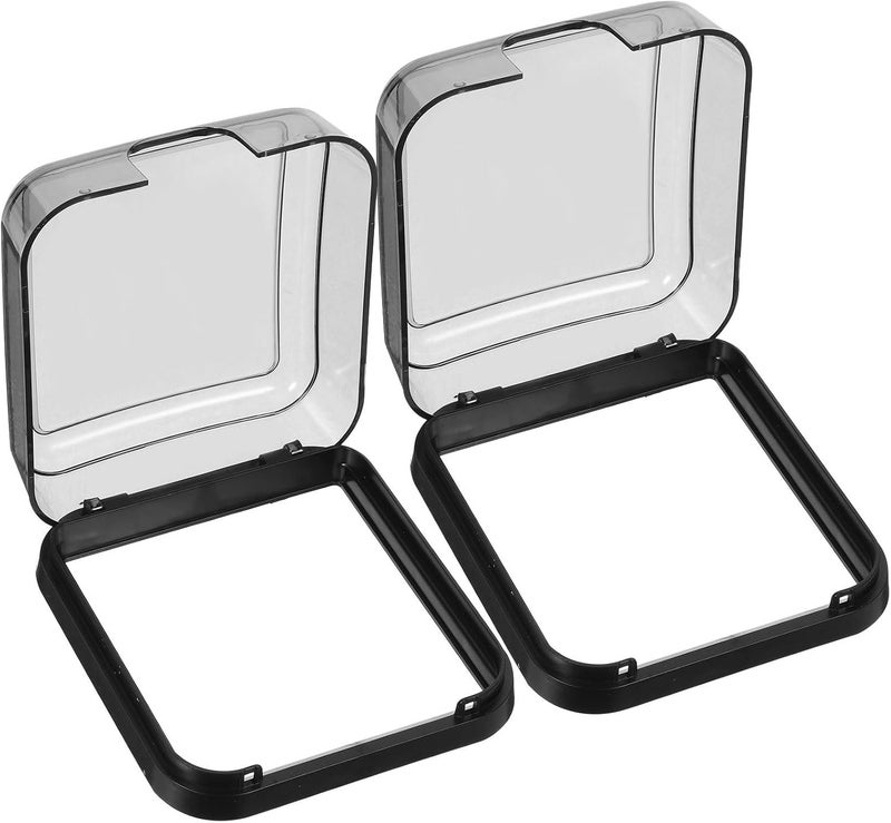 Ciieeo Waterproof Outlet Cover 2pcs, Adhesive Socket Protective Case with Wall Mount for Bathroom and Outdoor Use, Black Weatherproof Electrical Socket Box - Image 1