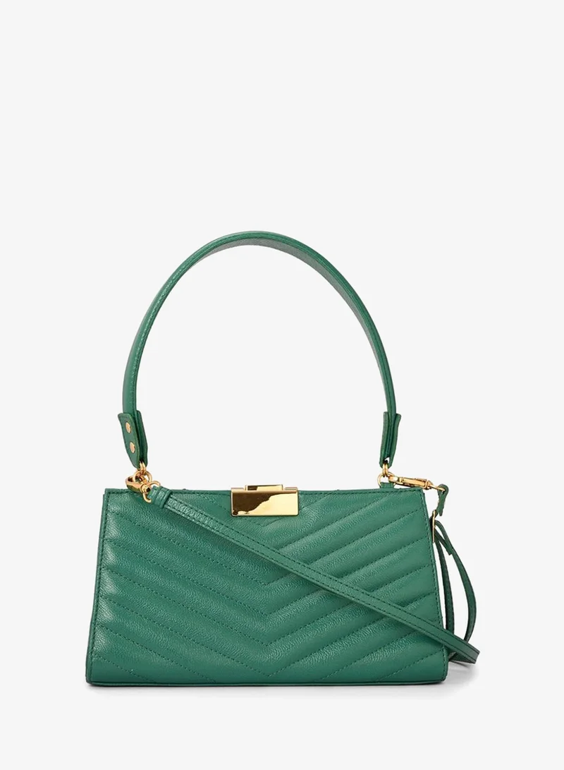 Carmen Steffens  Eucalyptus Green Quilted Shoulder Bag for Women | Best Price UAE