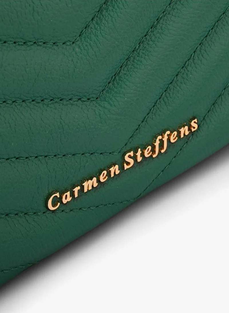 Carmen Steffens  Eucalyptus Green Quilted Shoulder Bag for Women | Best Price UAE