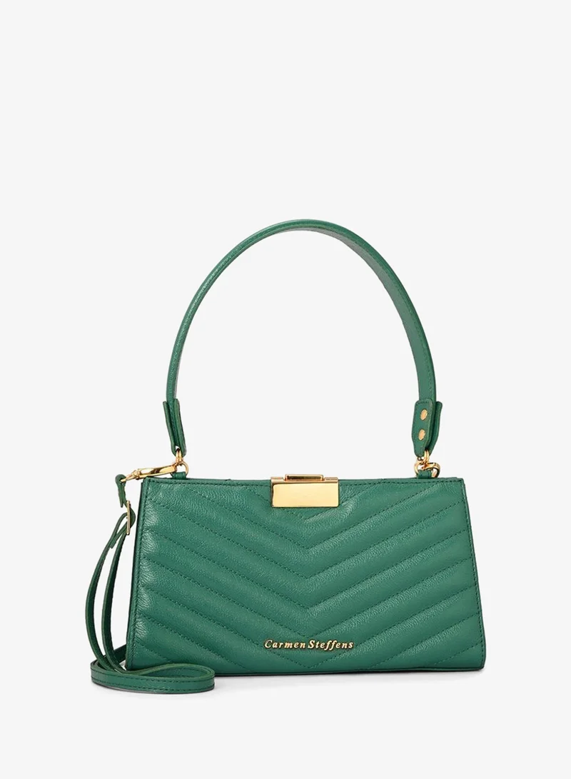 Carmen Steffens  Eucalyptus Green Quilted Shoulder Bag for Women | Best Price UAE