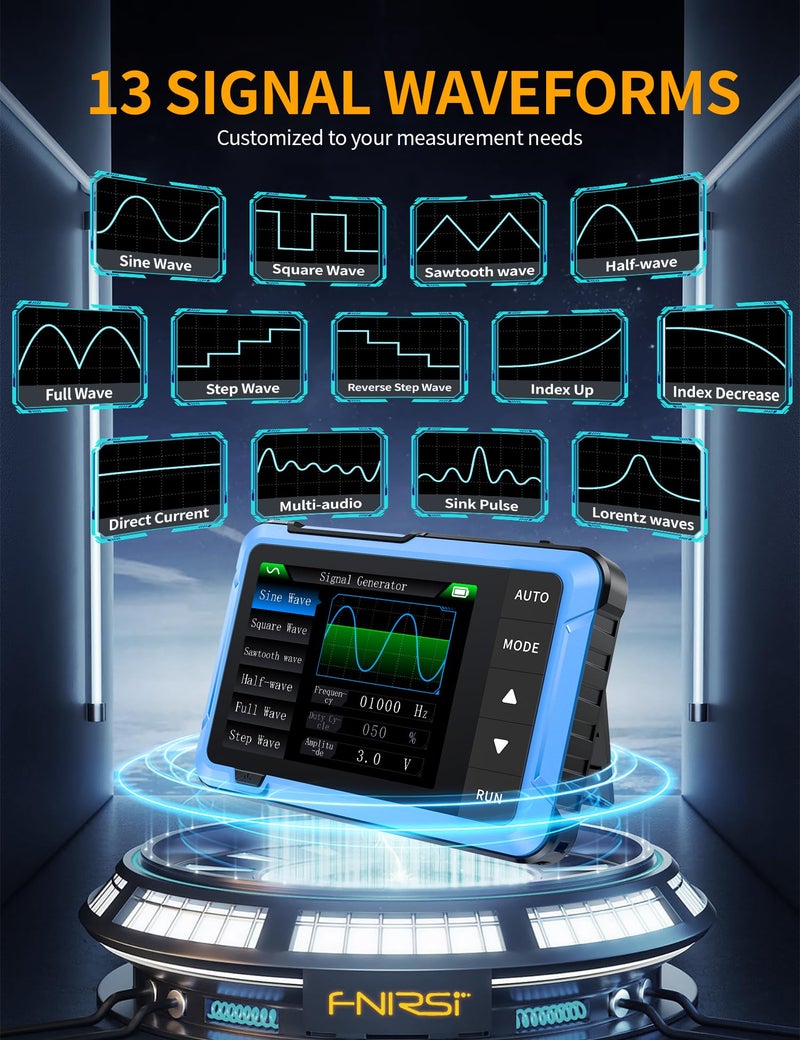 مقياس التذبذبات FNIRSI DSO510 المقياس الرقمي المحمول + مولد الإشارات 48 ميجا عينة/ثانية 10 ميجاهرتز مقياس التذبذبات الرقمي المحمول المتكامل مولد الإشارات متعدد الوظائف - Image 4