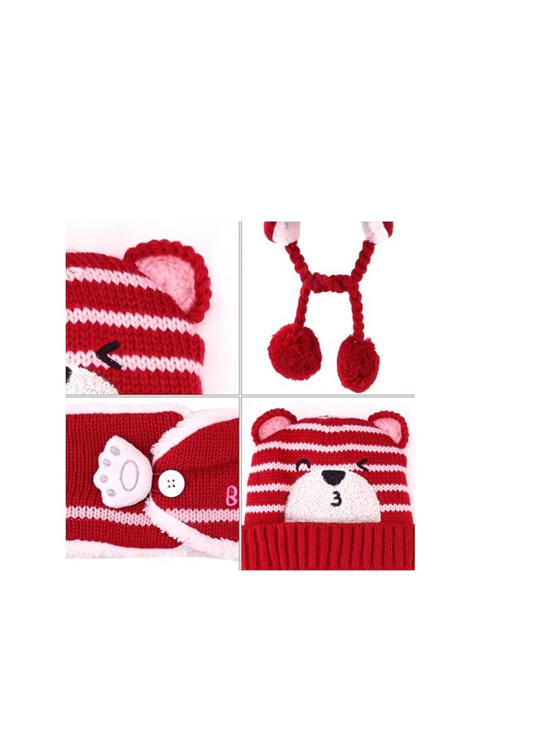 KASTWAVE Baby Caps Winter, Beanie Hat & Scarf for Baby, Newborn Toddler Winter Warm Knit Cap, Boys Baby Girl Winter Caps Toddler Winter Hat Knitted Hats, for Autumn Winter Unisex 6 Months to 6 Years - Image 3