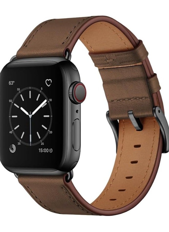 حَبْل تِك سوار جلدي متوافق مع ساعة أبل، مقاسات 44 مم، 45 مم، 46 مم، 49 مم، بديل عالي الجودة لساعات iWatch Series 11/10/9/8/7/6/5/4/Ultra/Ultra2/Ultra3/SE/SE2/SE3 - Image 1