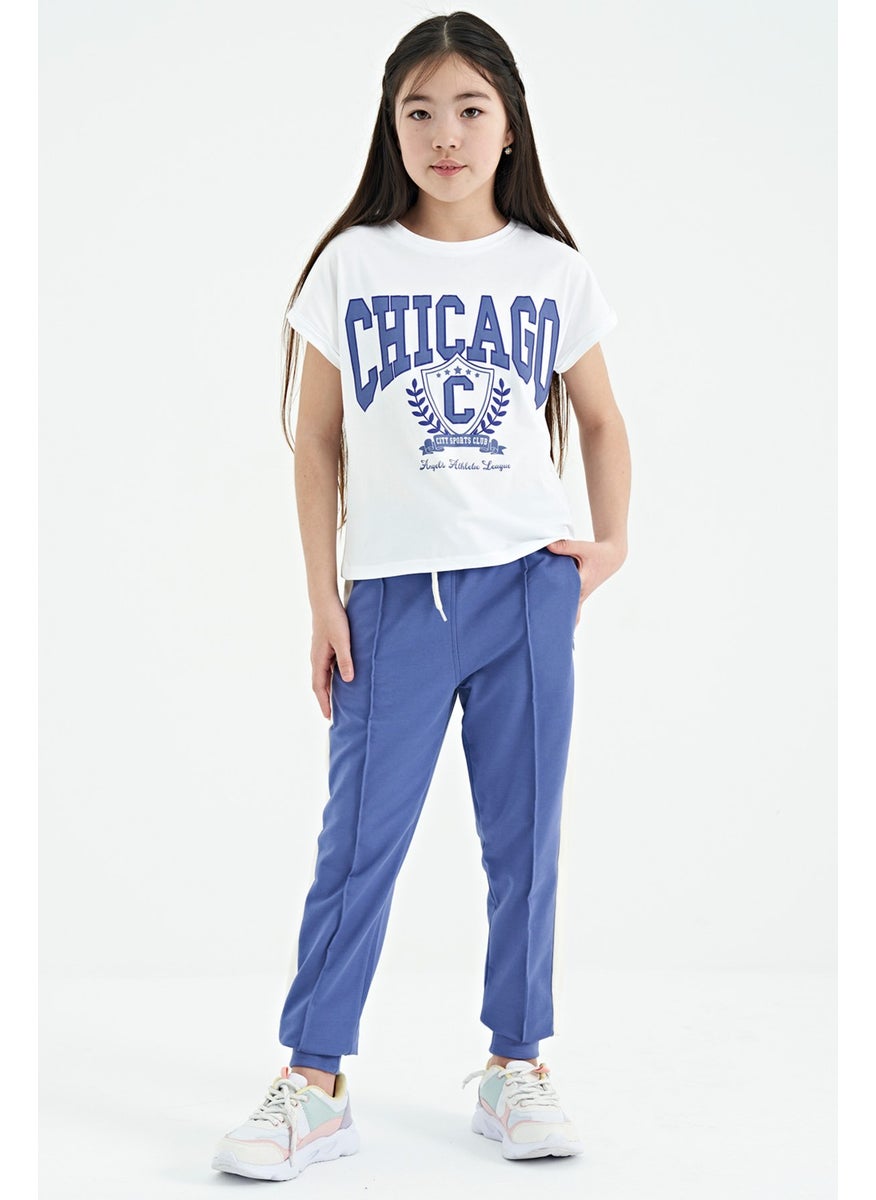 Tommy Life - Light Purple Side Band Hidden Zipper Pocket Detailed Jogger Girl Tracksuit Bottom - 75122 - Image 1