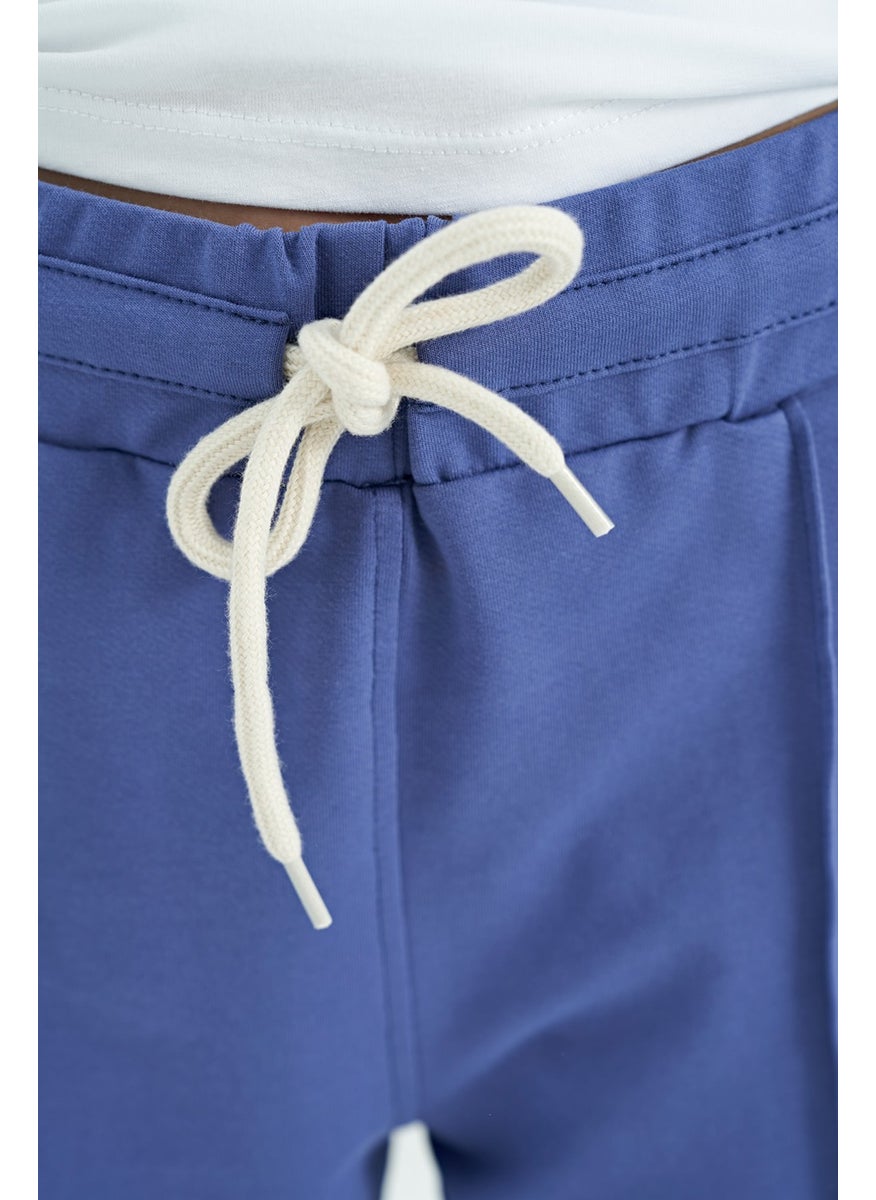 Tommy Life - Light Purple Side Band Hidden Zipper Pocket Detailed Jogger Girl Tracksuit Bottom - 75122 - Image 1