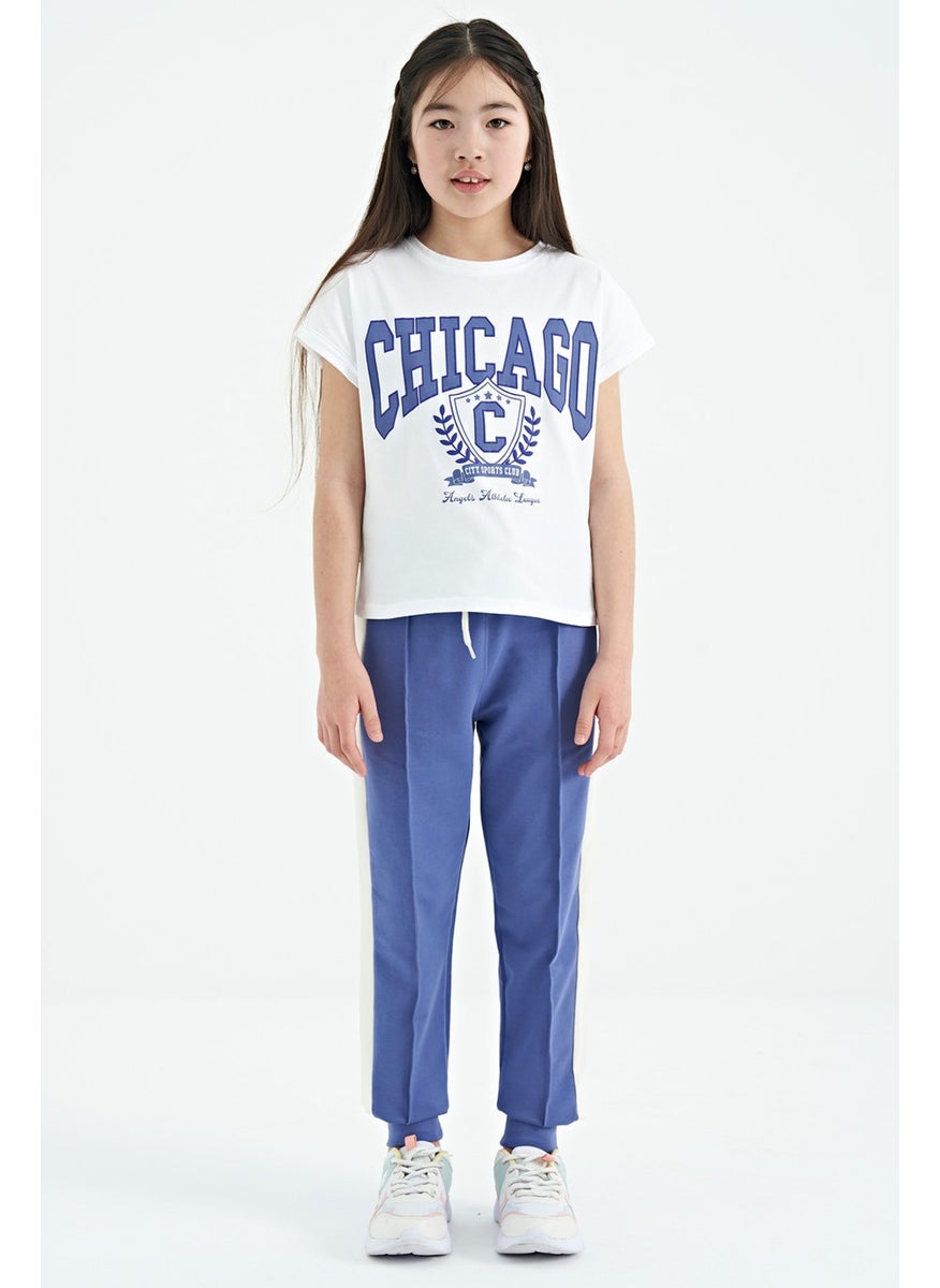 Tommy Life - Light Purple Side Band Hidden Zipper Pocket Detailed Jogger Girl Tracksuit Bottom - 75122 - Image 1