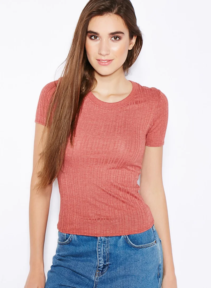 TOPSHOP Ribbed T-Shirt