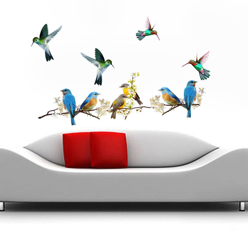 Sticker Yard Birds with Branch Vinyl Wall Stickers Wall Cover Size 20X36Inch - Image 1