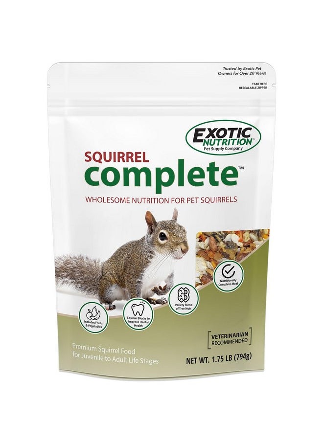 EXOTIC NUTRITION Squirrel Complete (1.75 lb.) - Healthy Natural Food - Nutritionally Complete Diet for Pet & Captive Squirrels - Ground Squirrels, Grey Squirrels, Flying Squirrels, & Chipmunks  - Image 1