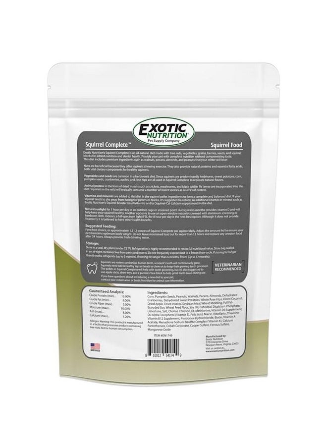 EXOTIC NUTRITION Squirrel Complete (1.75 lb.) - Healthy Natural Food - Nutritionally Complete Diet for Pet & Captive Squirrels - Ground Squirrels, Grey Squirrels, Flying Squirrels, & Chipmunks  - Image 2