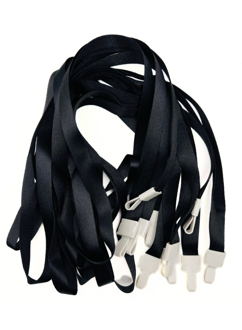 Dolphin Black Name Badge Rope Lanyards, Durable & Comfortable, Pack of 50, Ideal for Office, Events & Conferences - Image 2