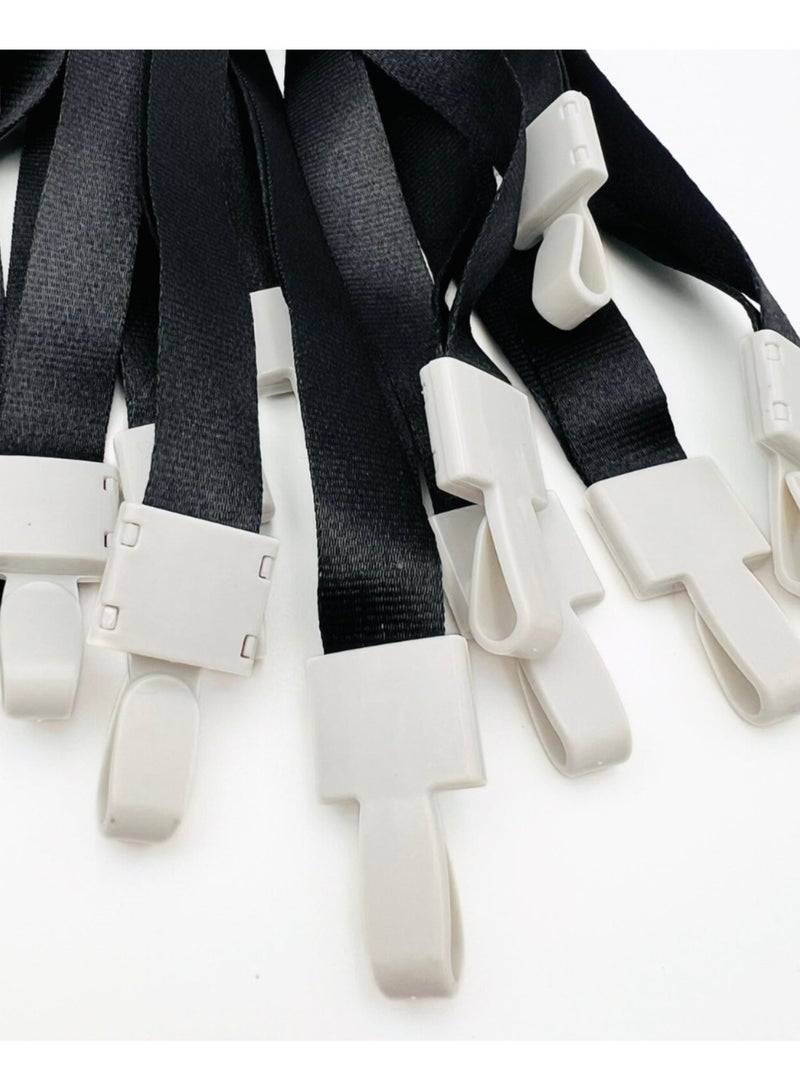 Dolphin Black Name Badge Rope Lanyards, Durable & Comfortable, Pack of 50, Ideal for Office, Events & Conferences - Image 3