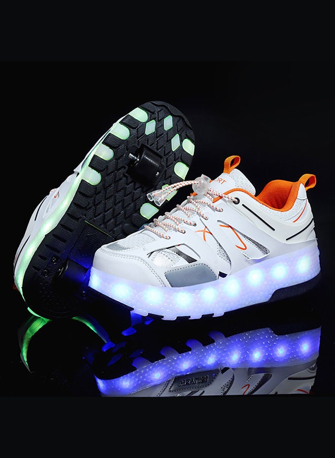 Sharpdo Breathability Roller Shoes USB Charge Girls Boys Sneakers with Wheels LED Roller Skates Shoes - Image 2