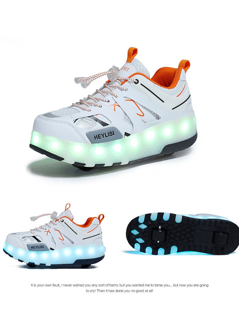Sharpdo Breathability Roller Shoes USB Charge Girls Boys Sneakers with Wheels LED Roller Skates Shoes - Image 4
