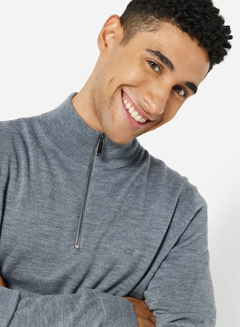 كالفن كلاين SUPERIOR WOOL QUARTER ZIP