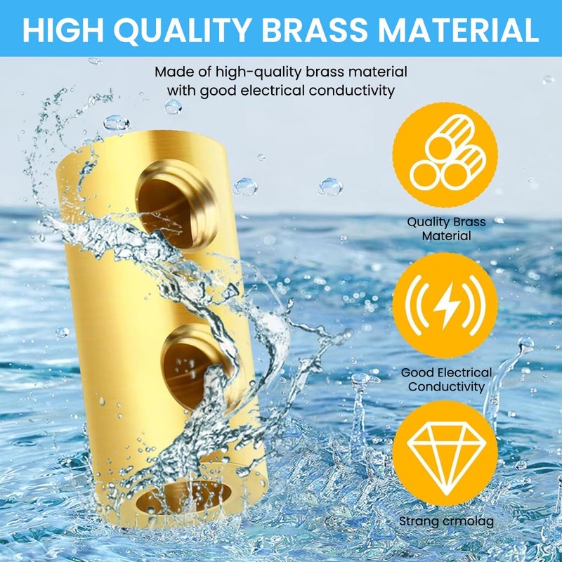 Serplex ® 10 قطع موصلات الأسلاك مع 10 قطع أنابيب انكماش حراري، براغي ومفتاح 6 AWG توصيل سريع طرفي 80 أمبير موصل دائري - Image 4