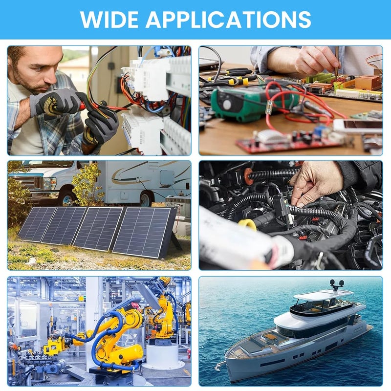 Serplex ® 10 قطع موصلات الأسلاك مع 10 قطع أنابيب انكماش حراري، براغي ومفتاح 6 AWG توصيل سريع طرفي 80 أمبير موصل دائري - Image 5