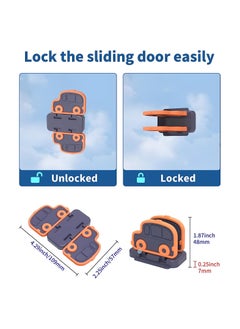 KASTWAVE Sliding Door Lock for Child Safety, Glass Door Window Security Lock, Baby Pets Proofing Cabinet Doors Locks, No Drilling Tools Needed, 4 Pack  - Image 5
