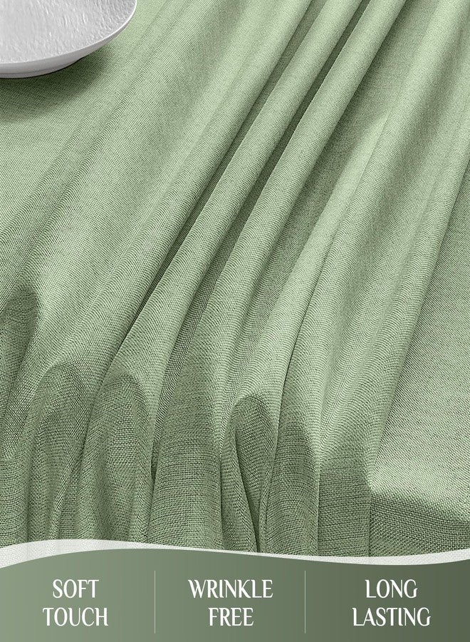 Softalker مفرش طاولة مستطيل من الكتان المنسوج من Softalker، مقاوم للماء وقابل للمسح، مصنوع من الخيش الريفي، أغطية طاولات مقاومة للبقع للمطبخ وغرفة الطعام وحفلات العطلات (60 × 84، أخضر زيتوني) - Image 4