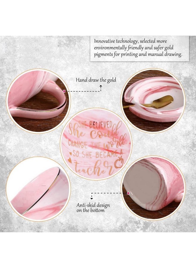 NYRWANA Coffee Mug, Gift Items for Women, Cups and Mugs, Ceramic Mug, Cute Mugs for Teacher with Spoon & Gift Box (400ml-Pink) - Image 5