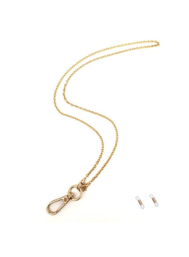 Sopopal Lanyards For Id Badges Necklace Chain Lanyard For Keys Gold Stainless Steel Id Badge Holder  - Image 1