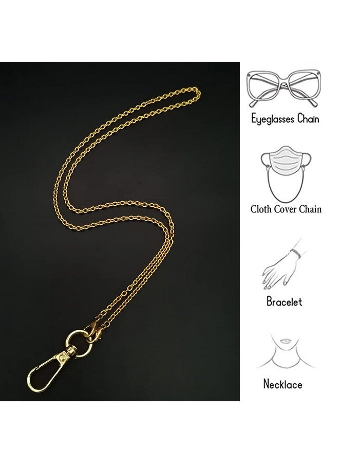 Sopopal Lanyards For Id Badges Necklace Chain Lanyard For Keys Gold Stainless Steel Id Badge Holder  - Image 3