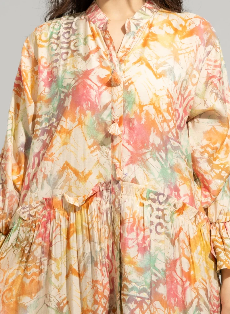 IKKXA Printed Patterns Modern Jalabiya IN9069 Beige