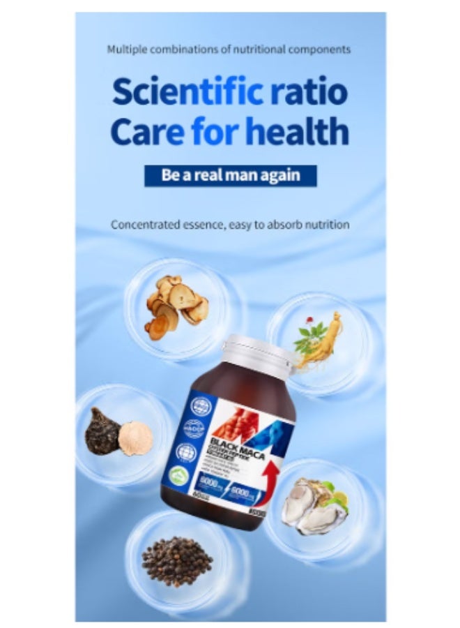 DHOP Black Maca Oyster Peptide Tongkat Ali Capsules, Male Vitality & Stamina Boost, Energy Support Supplements - Image 4