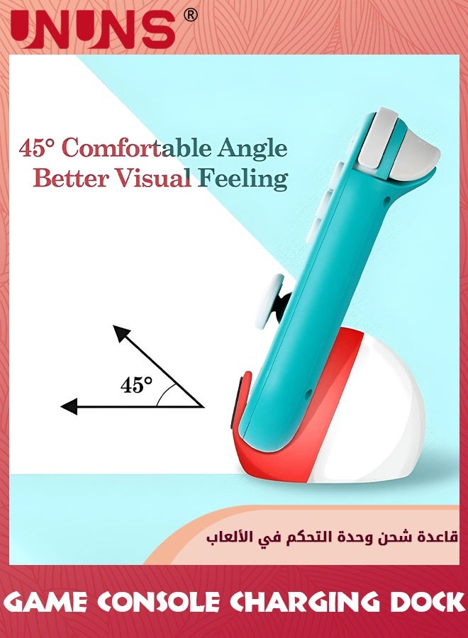 UNUNS Tiny Charging Dock for Nintendo Switch Lite,Charging Stand Compatible With Switch/Switch Lite/Switch OLED, Portable Cute Station Type-C Port For NS Games,Red White - Image 3