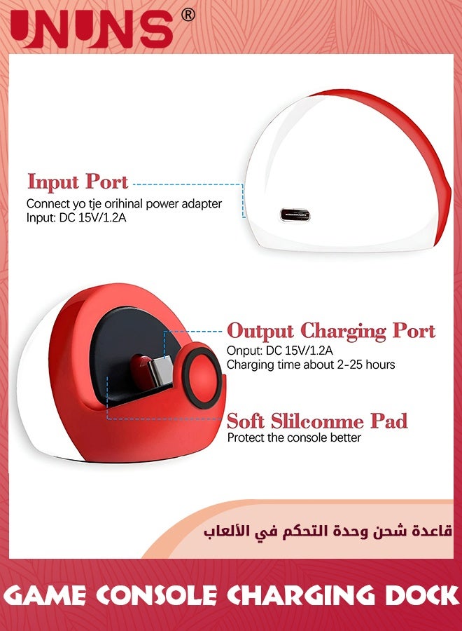 UNUNS Tiny Charging Dock for Nintendo Switch Lite,Charging Stand Compatible With Switch/Switch Lite/Switch OLED, Portable Cute Station Type-C Port For NS Games,Red White - Image 5