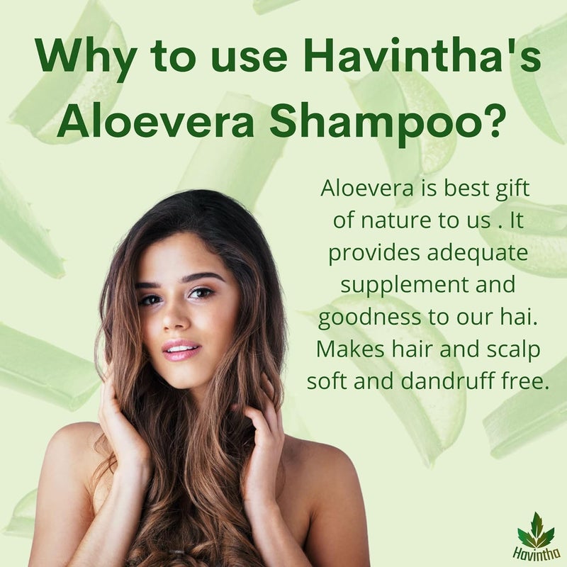 Havintha Natural Hair Shampoo with Herbal Amla Reetha Shikakai and Aloe vera Powder For Men Women For Oily Hair Paraben and Sulphate Free Shampoo Each 227gm Total 681g - Image 4