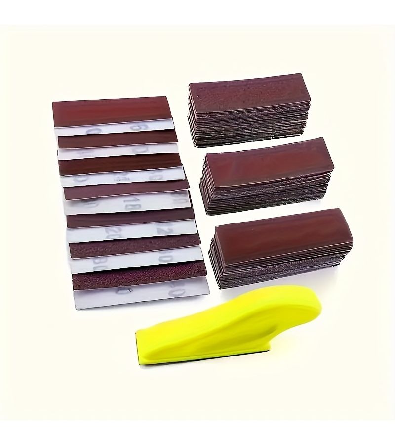 10Pcs 60 Grits Mini Sanding Blocks for Tight Spaces Hook And Loop - Image 1