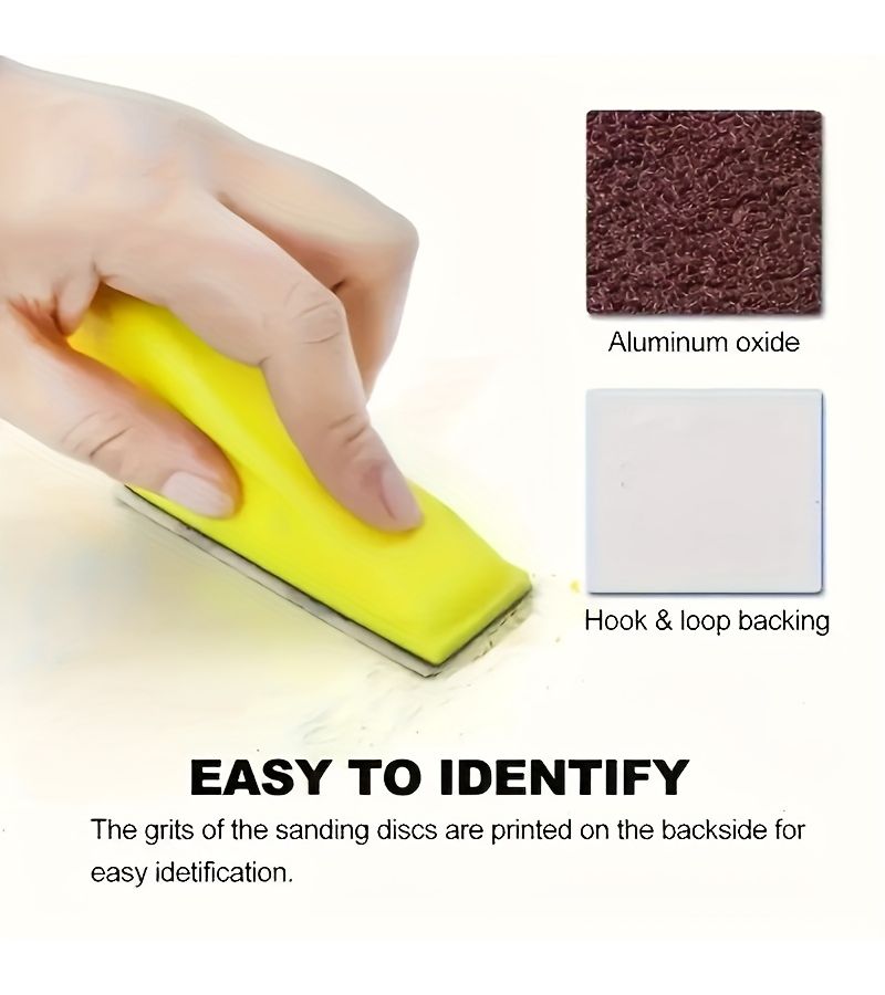 10Pcs 60 Grits Mini Sanding Blocks for Tight Spaces Hook And Loop - Image 3