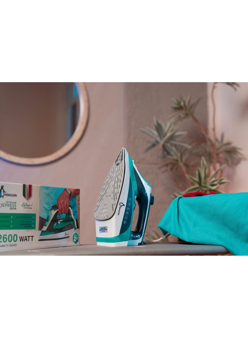 بنجوين مكواة بخار خزان سفلي سيراميك 350 مل 2600 وات لون أخضر - Image 3