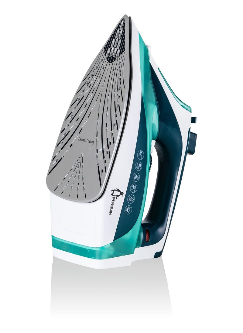 Penguin - Steam Iron Ceramic bottom tank 350 mml 2600 watt green - Image 1