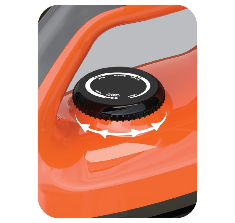 Havells Dry Iron Aquilla 1000 watts | Iron Press German Technology | Plastic Non Sick Coated Sole Plate | Shock Proof Body | 2 Yr Manufacturer Warranty (Orange/Black) - Image 4