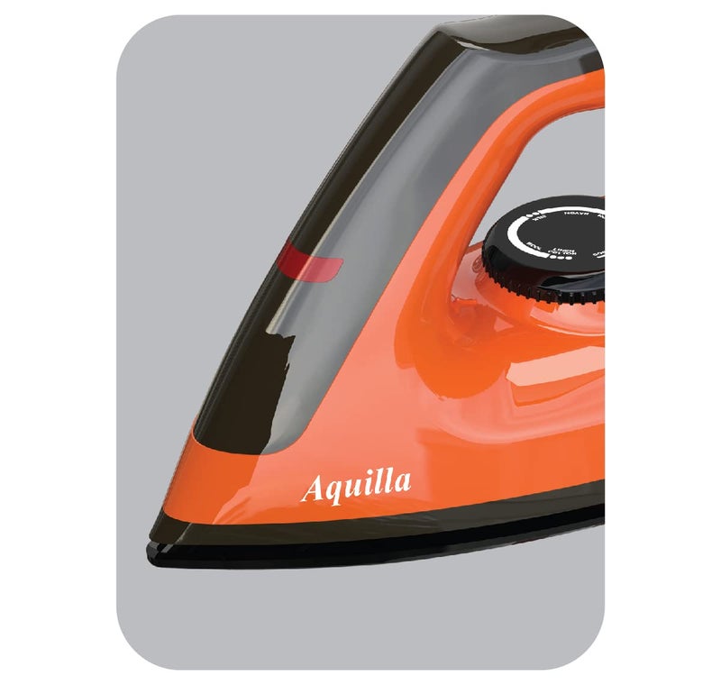 Havells Dry Iron Aquilla 1000 watts | Iron Press German Technology | Plastic Non Sick Coated Sole Plate | Shock Proof Body | 2 Yr Manufacturer Warranty (Orange/Black) - Image 2