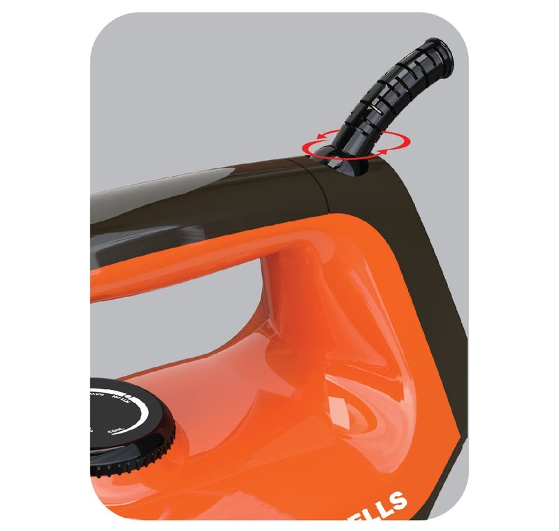 Havells Dry Iron Aquilla 1000 watts | Iron Press German Technology | Plastic Non Sick Coated Sole Plate | Shock Proof Body | 2 Yr Manufacturer Warranty (Orange/Black) - Image 3