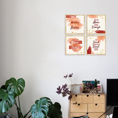 ArtX Paper Motivational Quotes Wall Frame Art Painting, Framed Paintings For Home Office Decor 19 X 19 inches, 9.5 X 9.5 each, Multicolor Posters With Frame, Set of 4 (Hope) - Image 4