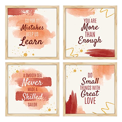 ArtX Paper Motivational Quotes Wall Frame Art Painting, Framed Paintings For Home Office Decor 19 X 19 inches, 9.5 X 9.5 each, Multicolor Posters With Frame, Set of 4 (Hope) - Image 1