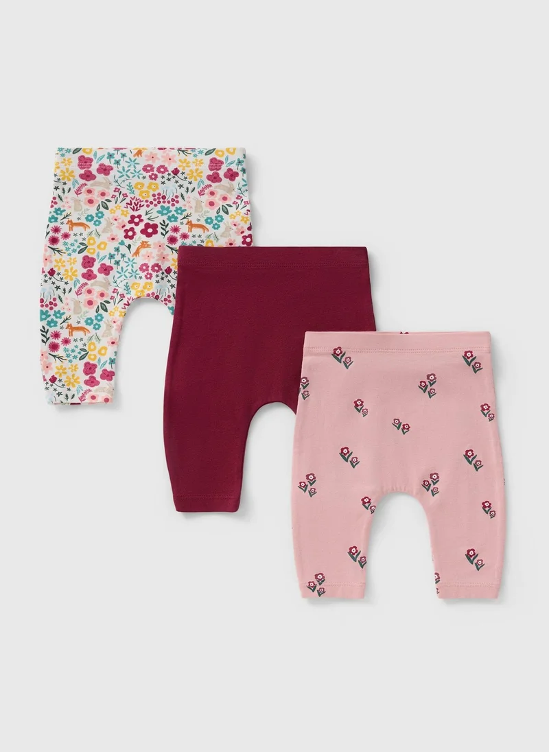 Matalan 3 Pack Baby Multicolour Floral Animal Leggings