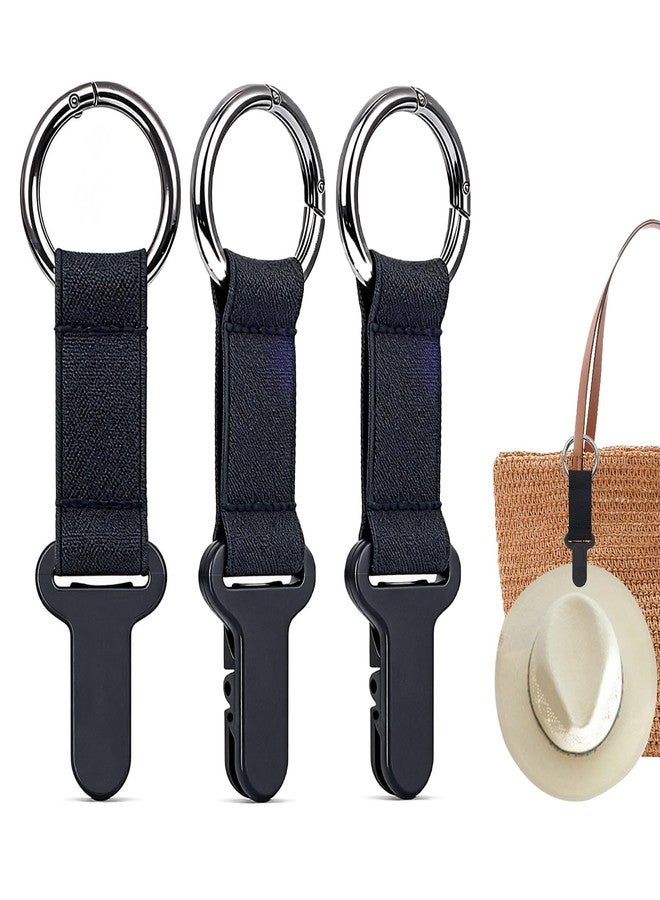 VYTTOX 3 Pack Hat Clip for Travel on Bag, Vacation Essentials Accessory for Travel Handbag Backpack Luggage, Beach Straw Hat Carry Clip (Black) - Image 1