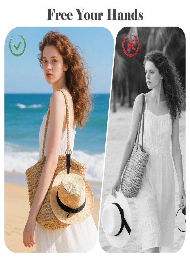 VYTTOX 3 Pack Hat Clip for Travel on Bag, Vacation Essentials Accessory for Travel Handbag Backpack Luggage, Beach Straw Hat Carry Clip (Black) - Image 5
