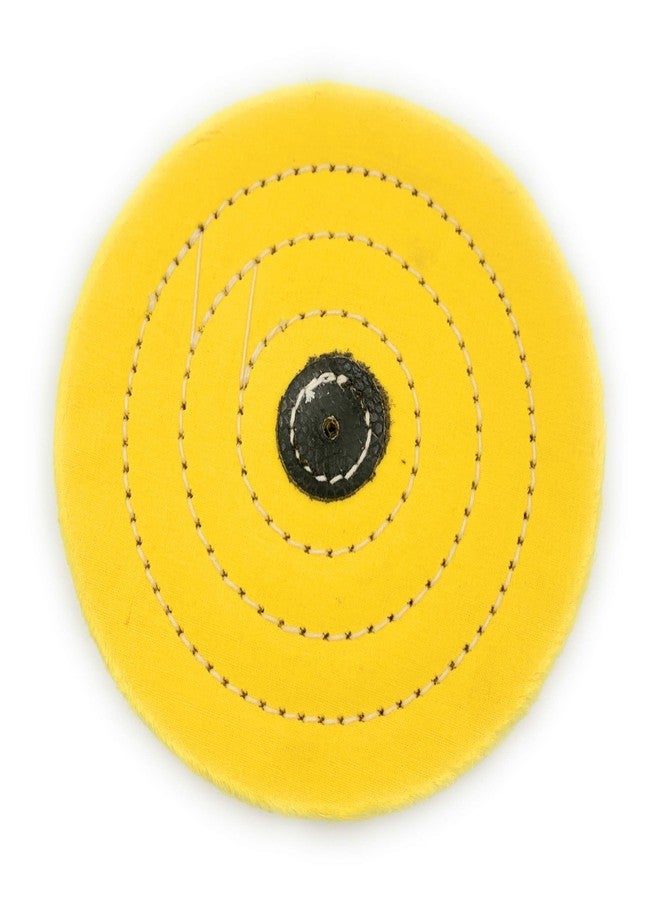 Aone Polishing Yellow Muslin Cloth Buff 6"x50 Folds 2pc Stitched Buffing Wheel with Leather Hub to Polish & Buff Gold, Silver & Other Metals for Jewellery, Watchmaking, Hobby Craft for Bench Grinder - Image 3