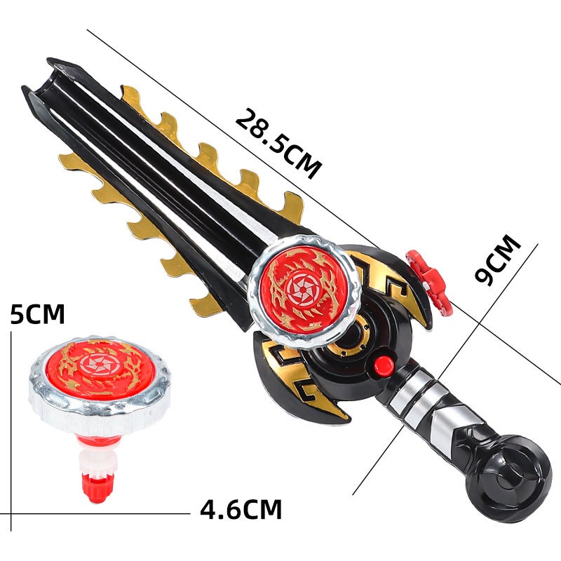 WU Glowing Spinning Top Battle Set for Boys - Interactive Toy with Launcher and Dynamic Light Effects - Image 3