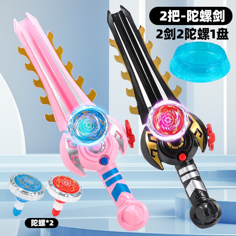 WU Glowing Spinning Top Battle Set for Boys - Interactive Toy with Launcher and Dynamic Light Effects - Image 1